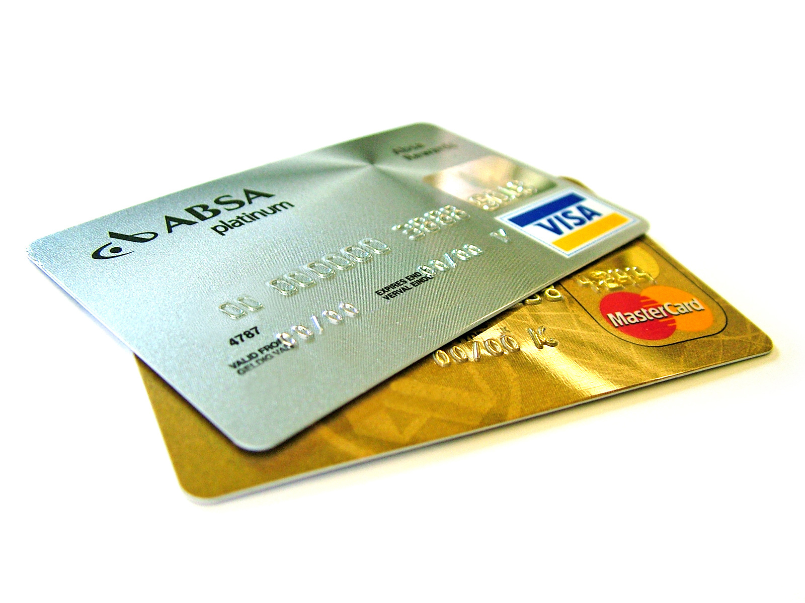 Depicts credit cards