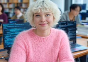 Female Future blockchain auditor in 2025 learning contract security